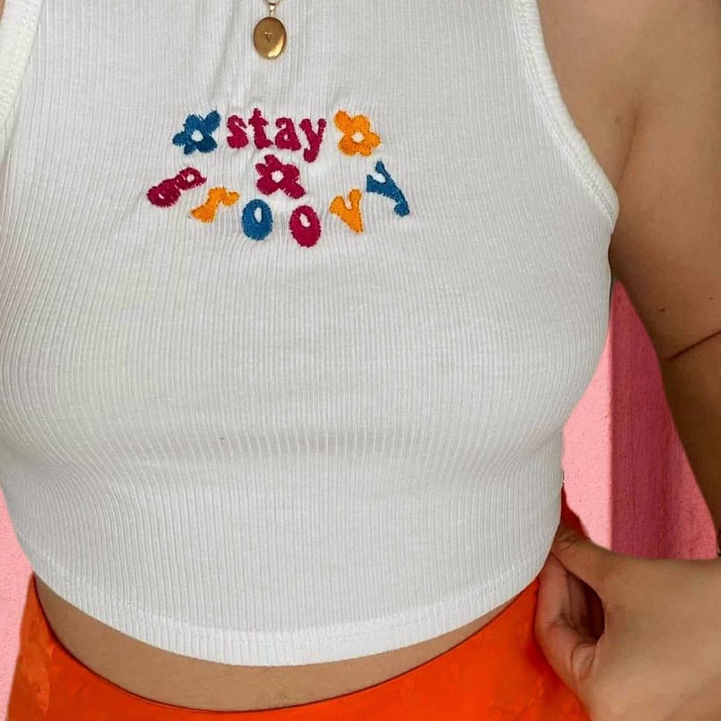 Stay Groovy Racer Tank Top